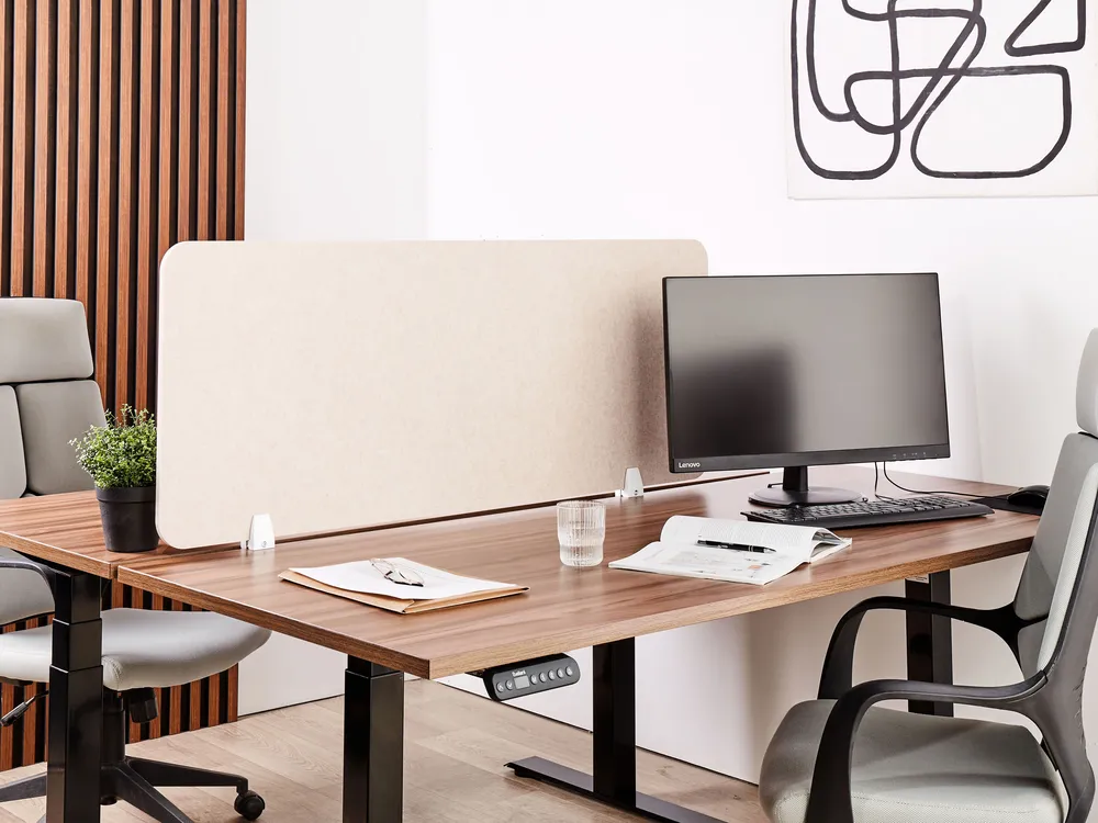 Desk Screen SPLIT 120 x 50 cm Beige
