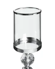 Candle Holder COTUI 36 cm Glass Silver_790745
