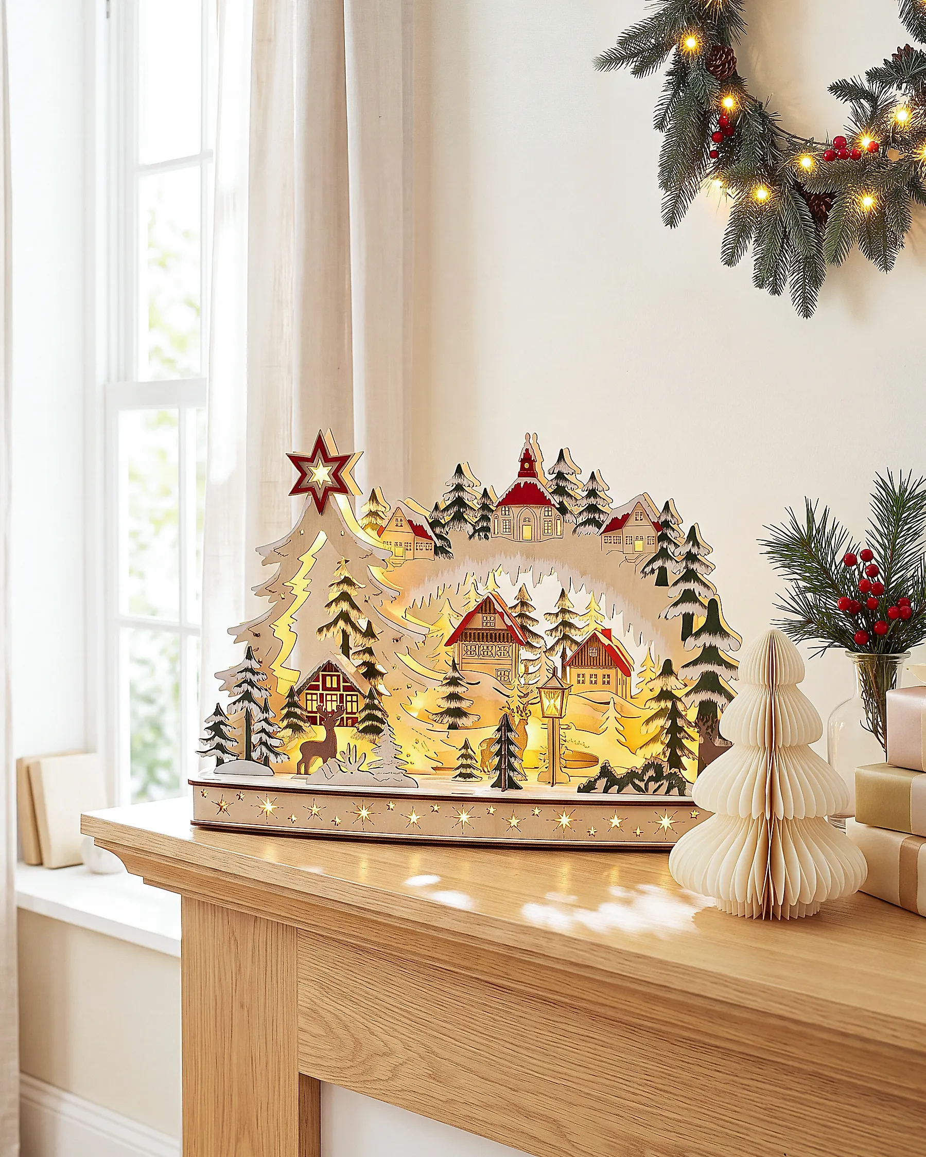 Christmas Decoration LED KORIA 31 cm Light Brown_1175960