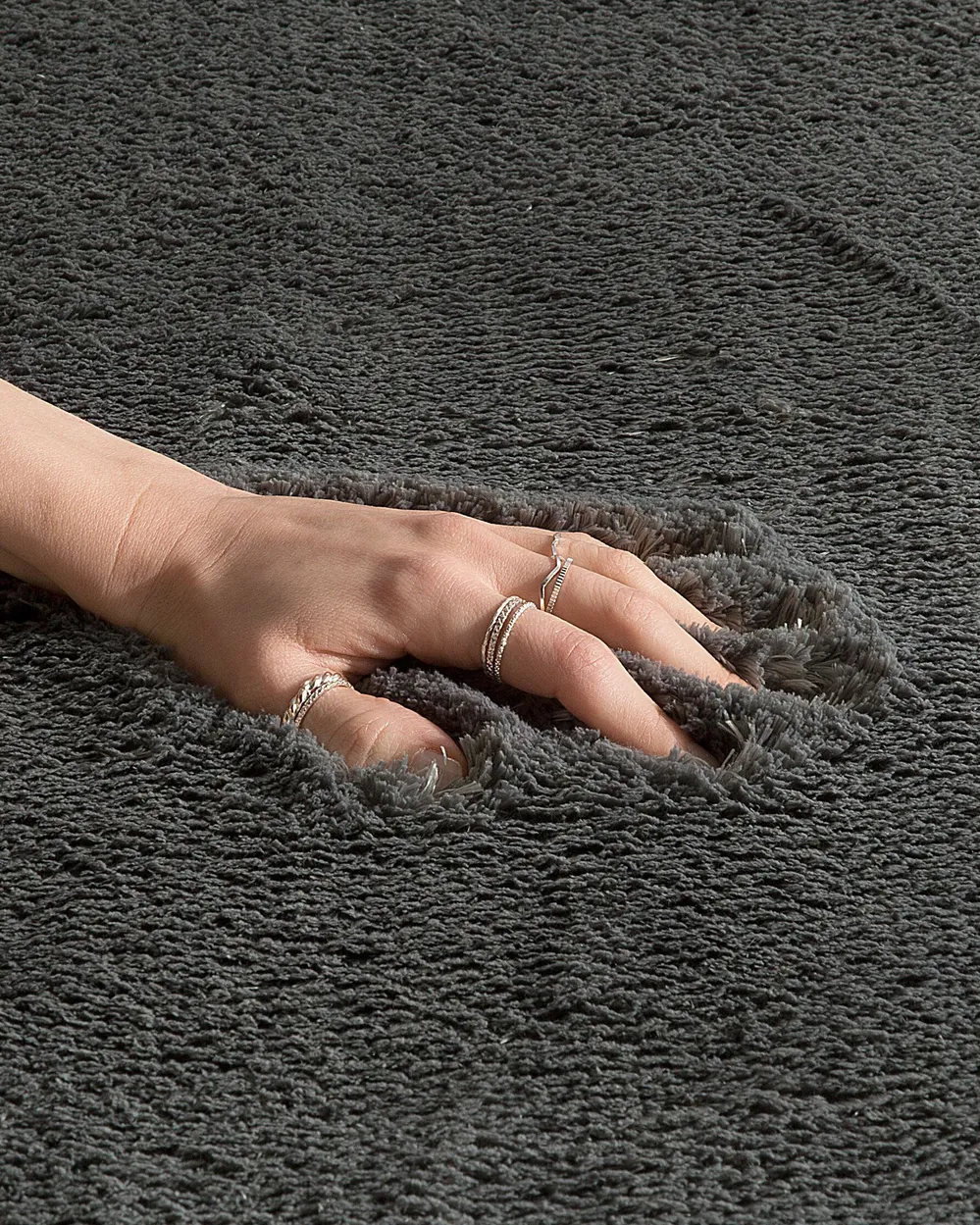 Shaggy Rug EVREN Dark Grey 160 x 230 cm_758617