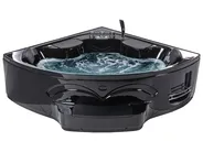 Corner Hot Tub with LED CUYABENO 2110 x 1500 mm Black_1033698