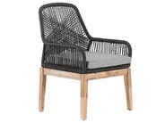 Garden Dining Set 4 Seater OLBIA with Cushions Concrete Black_809605