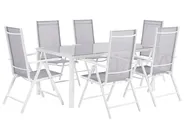 Garden Dining Set 6 Seater CATANIA Metal Grey_741407