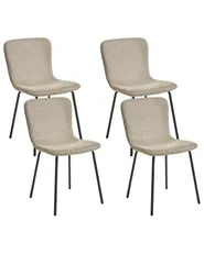 Set of 4 Dining Chairs CALDWELL Fabric Beige_1020782