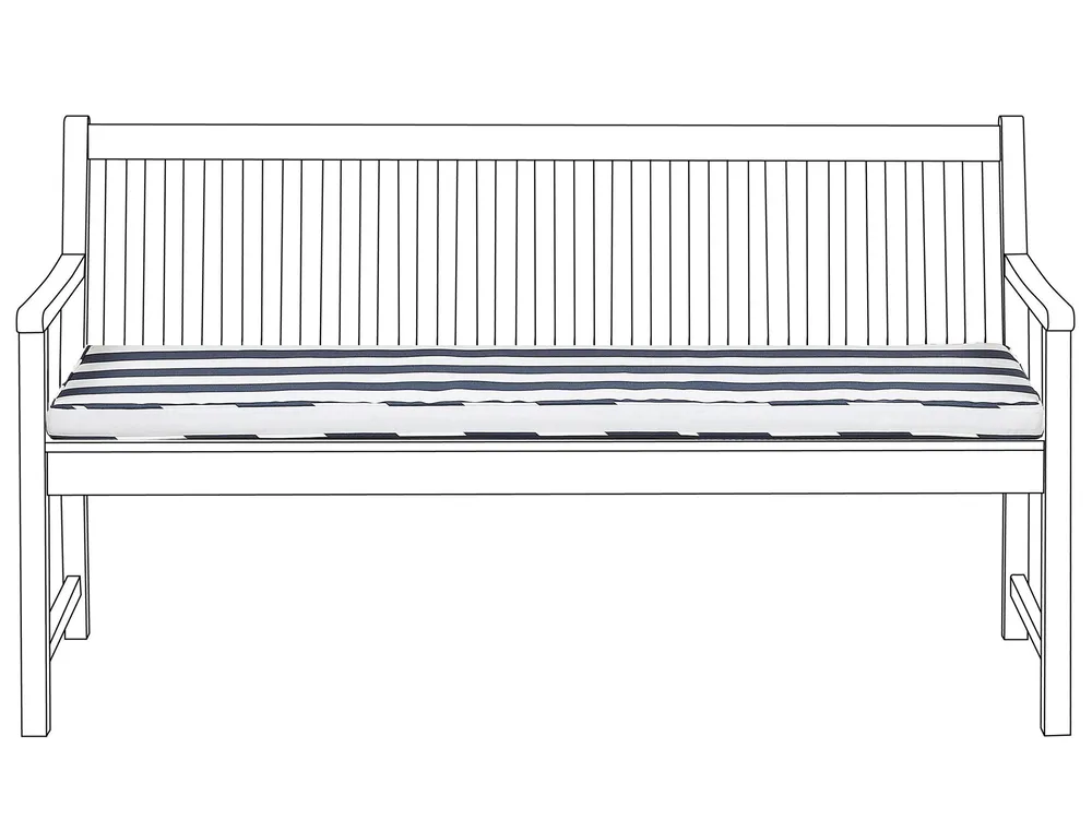 Bench Seat Pad Cushion VIVARA 152 x 54 cm Navy Blue