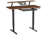 Electric Adjustable Standing Desk WILBANKS 120 cm 60 cm with USB Port Brown/ Black_1031156