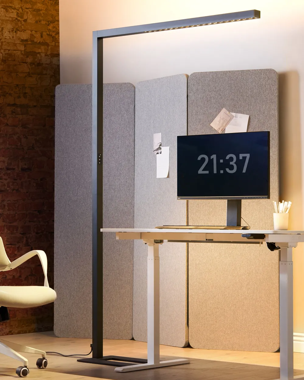 LED Floor Lamp MENSA with Motion Sensor Metal Black