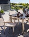 Set of 4 Garden Chairs GROSSETO Stainless Steel Beige