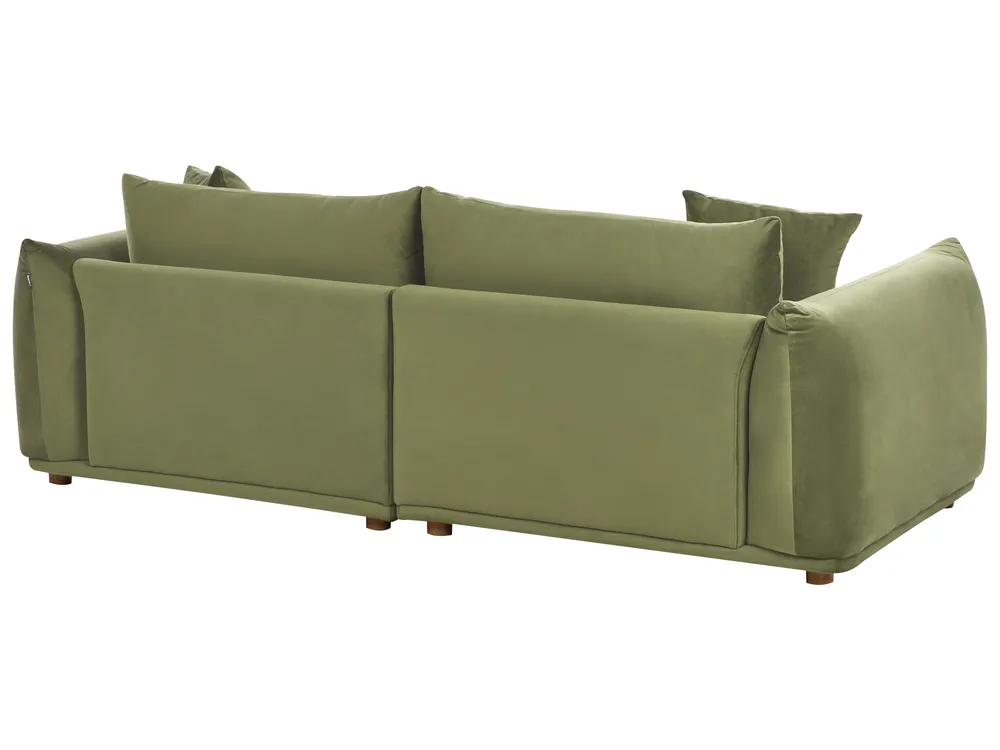 Sofa 3 Seater LUVOS Velvet Green_970549