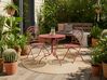 Bistro Set ALBINIA Metal Burgundy