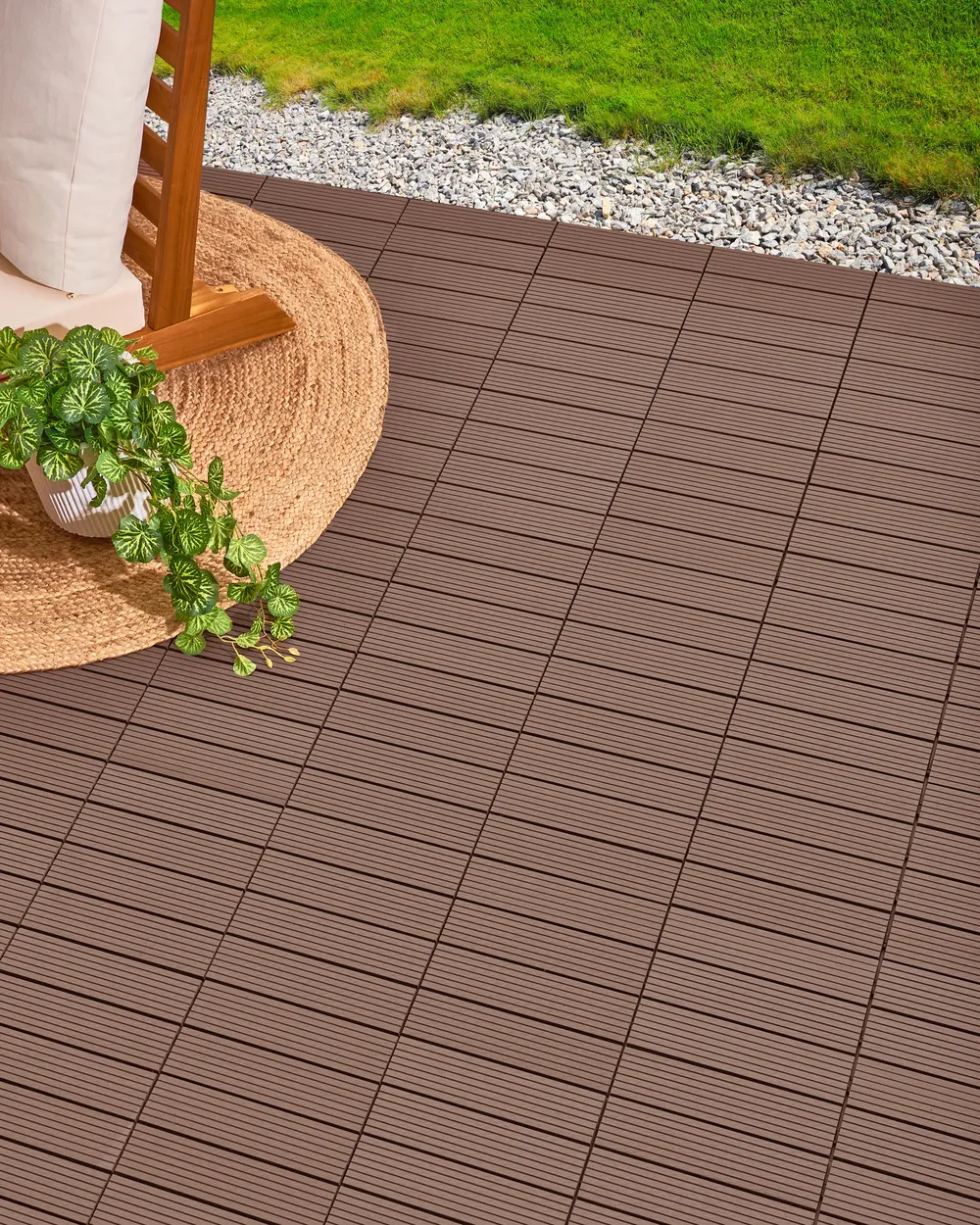 Outdoor Flooring ATELETA Wood-Plastic Composite (WPC) Brown_966660