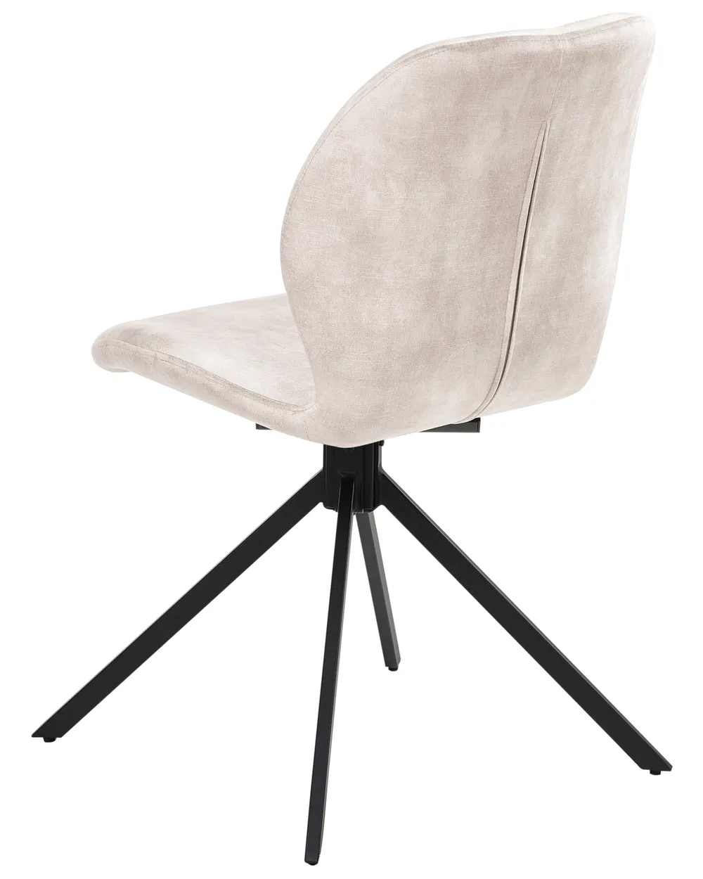 Set of 4 Dining Chairs Swivel MORRISON Velvet Light Beige_1041318