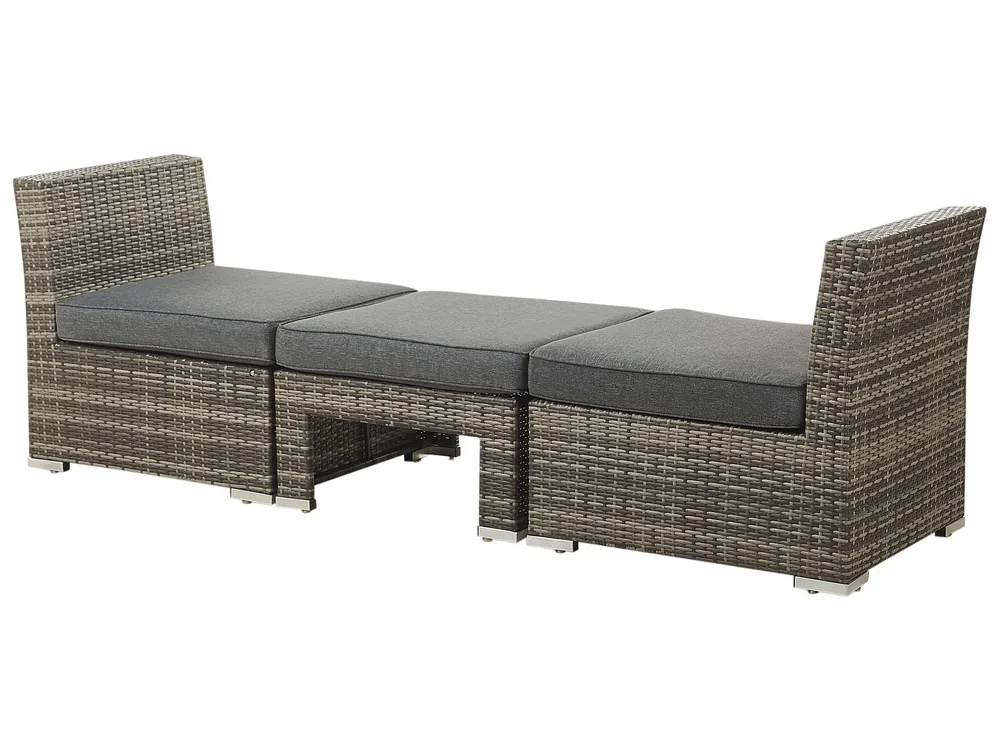 Garden Lounge Set with Table 6 Seater CORTE Modular PE Rattan Dark Brown_776468