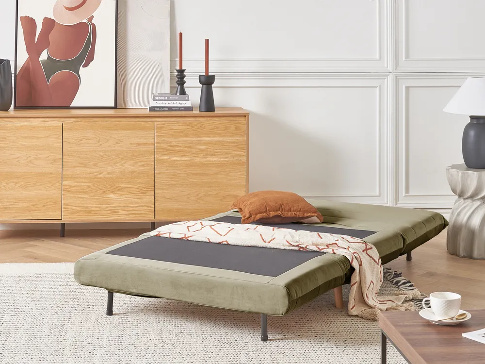 Single Sofa Bed SETTEN Velvet Olive Green_874995