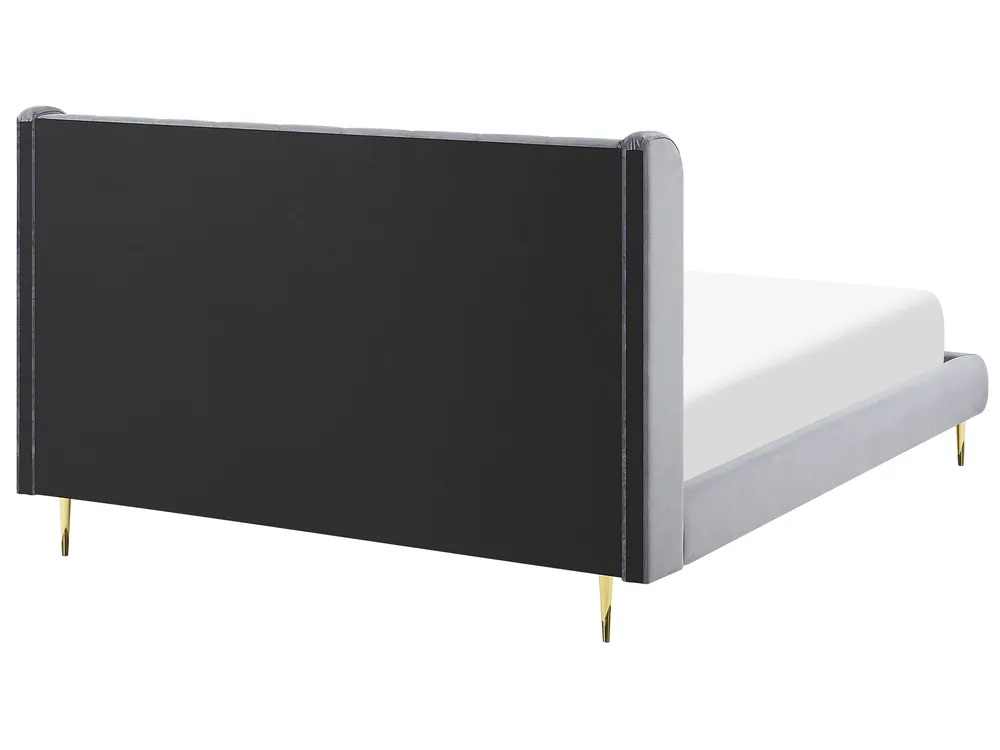 Bed Velvet FORBACH 180 x 200 cm (EU Super King) Grey_819121