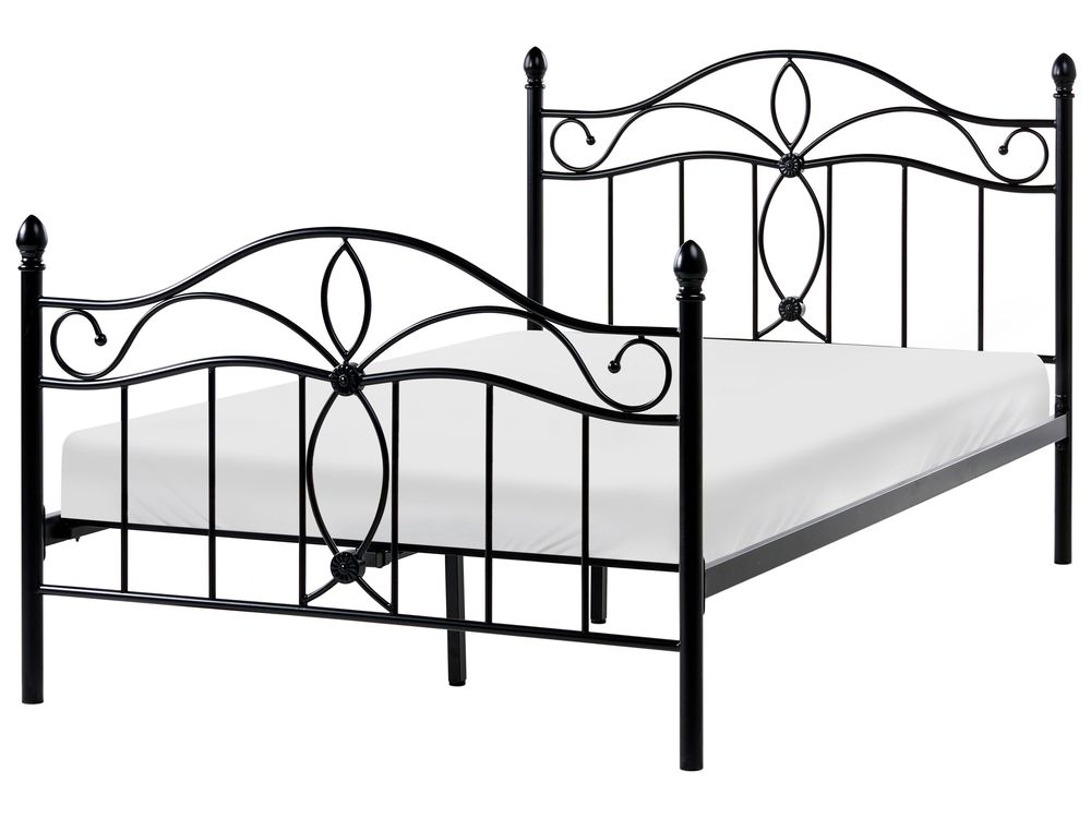 Bed Metal ANTLIA 120 x 200 cm (EU Small Double) Black