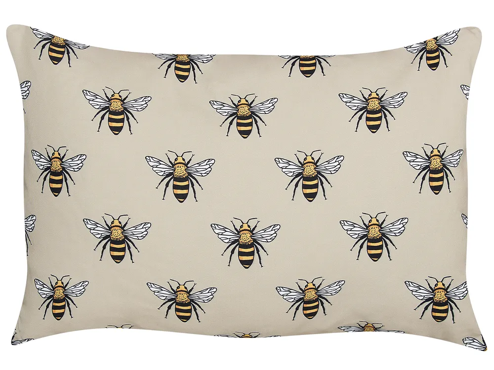 Set of 2 Outdoor Cushions CANNETO Animal Pattern 40 x 60 cm Beige_881402