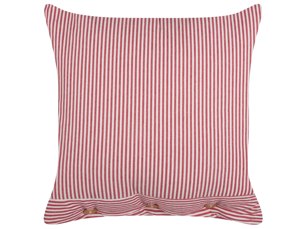 Throw Cushion AALITA 45 x 45 cm Cotton Red Striped