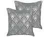 Set of 2 Decorative Cushions HOYA 45 x 45 cm Cotton Grey Geometric Pattern
