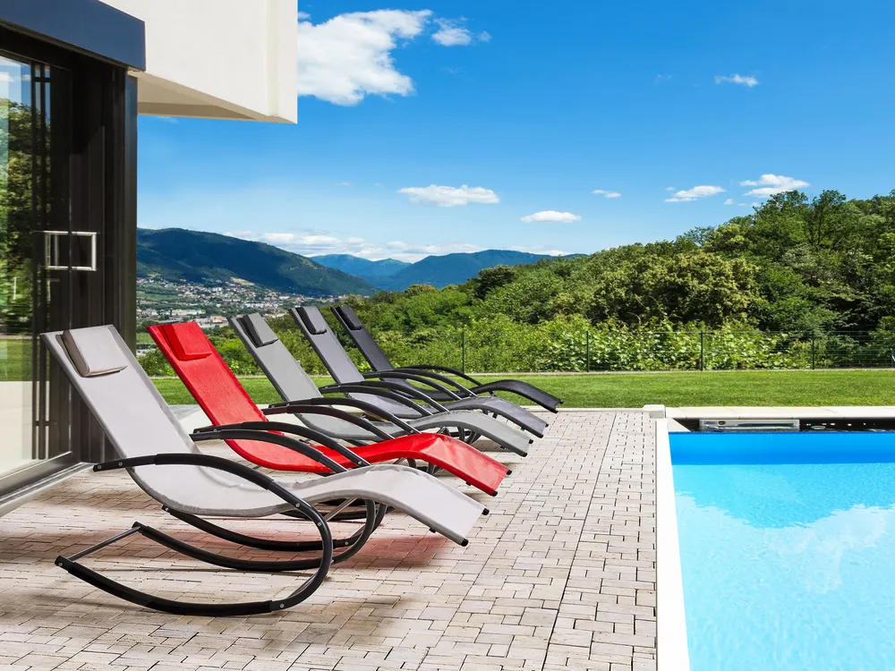 Rocking Sun Lounger CARANO II Metal Black_812662