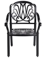 Set of 4 Garden Chairs with Cushions ANCONA Metal Black_806904