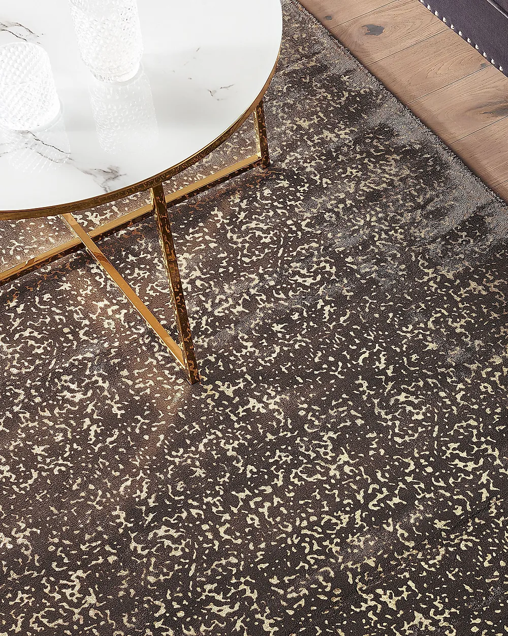Rug ESEL Gold 140 x 200 cm Viscose_1177341