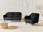 Fåtölj EIBY Chenille Svart_1004372