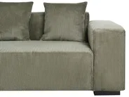 Corner Sofa 4 Seater LUNGO Corduroy Green Right Hand_962319