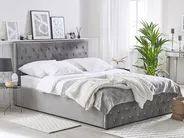 Ottoman Bed AMIENS Velvet Grey 140 x 200 cm (EU Double)_791227