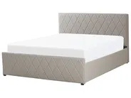Ottoman Bed ROCHEFORT Faux Leather Taupe 180 x 200 cm (EU Super King)_786491