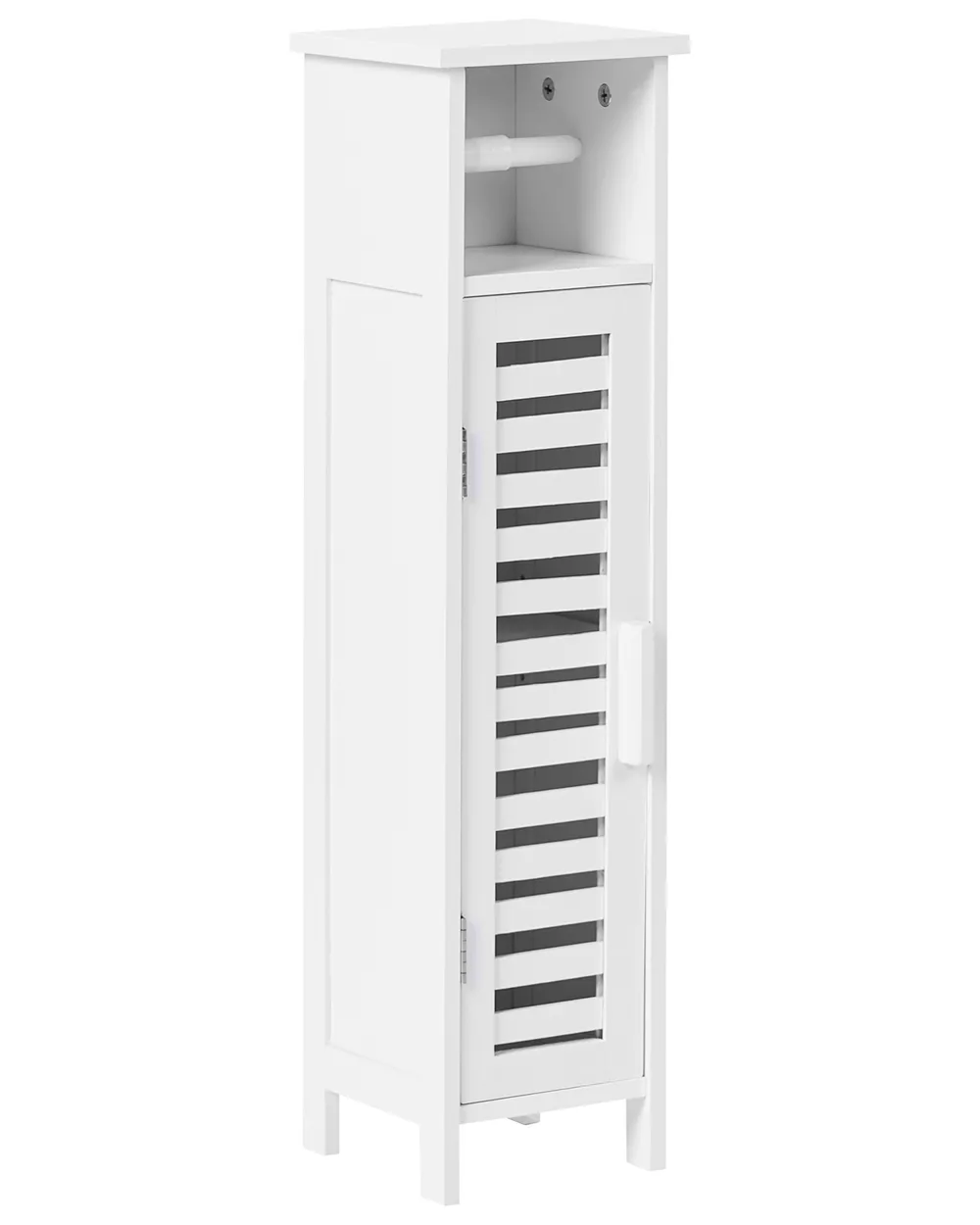 Toilet Paper Cabinet OLATHE Bamboo Wood White