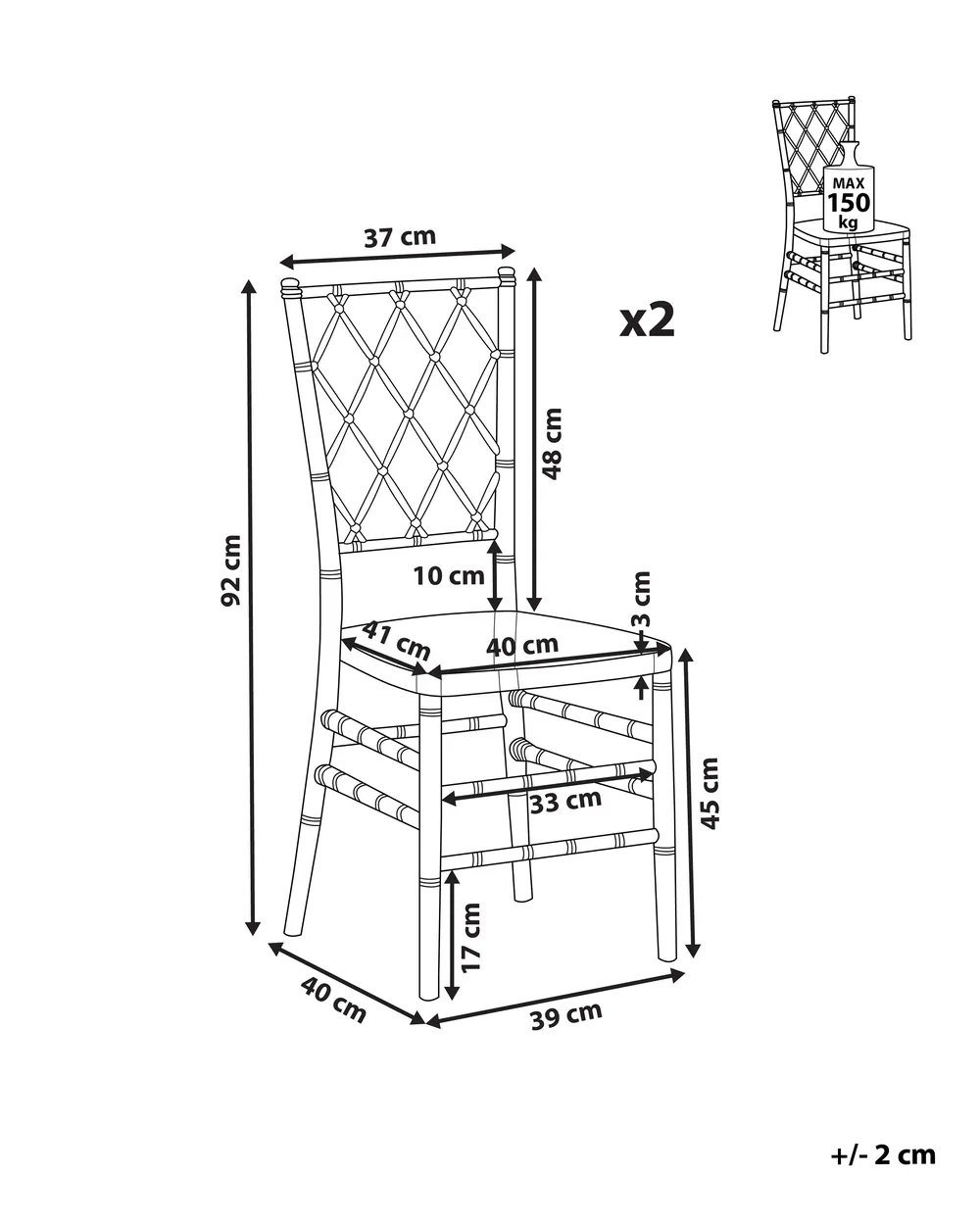 Set of 2 Dining Chairs CLARION Transparent_816807