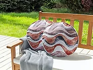 Set med 2 utomhusdynor SEBORGA Abstrakt tryck 40 x 40 cm Brun_1182679