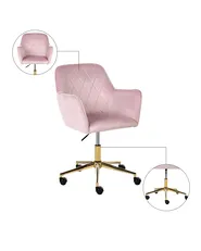 Skrivbordsstol LELORIA Sammet Pastellrosa_1065432