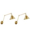 Set of 2 Wall Lamps NARVA Adjustable Metal Gold