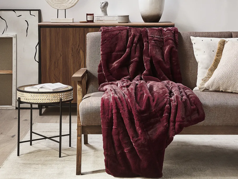Blanket TANTAN 150 x 200 cm Burgundy