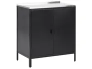 3 Piece Outdoor Kitchen Set with Sink VILAMA Black Metal_872597