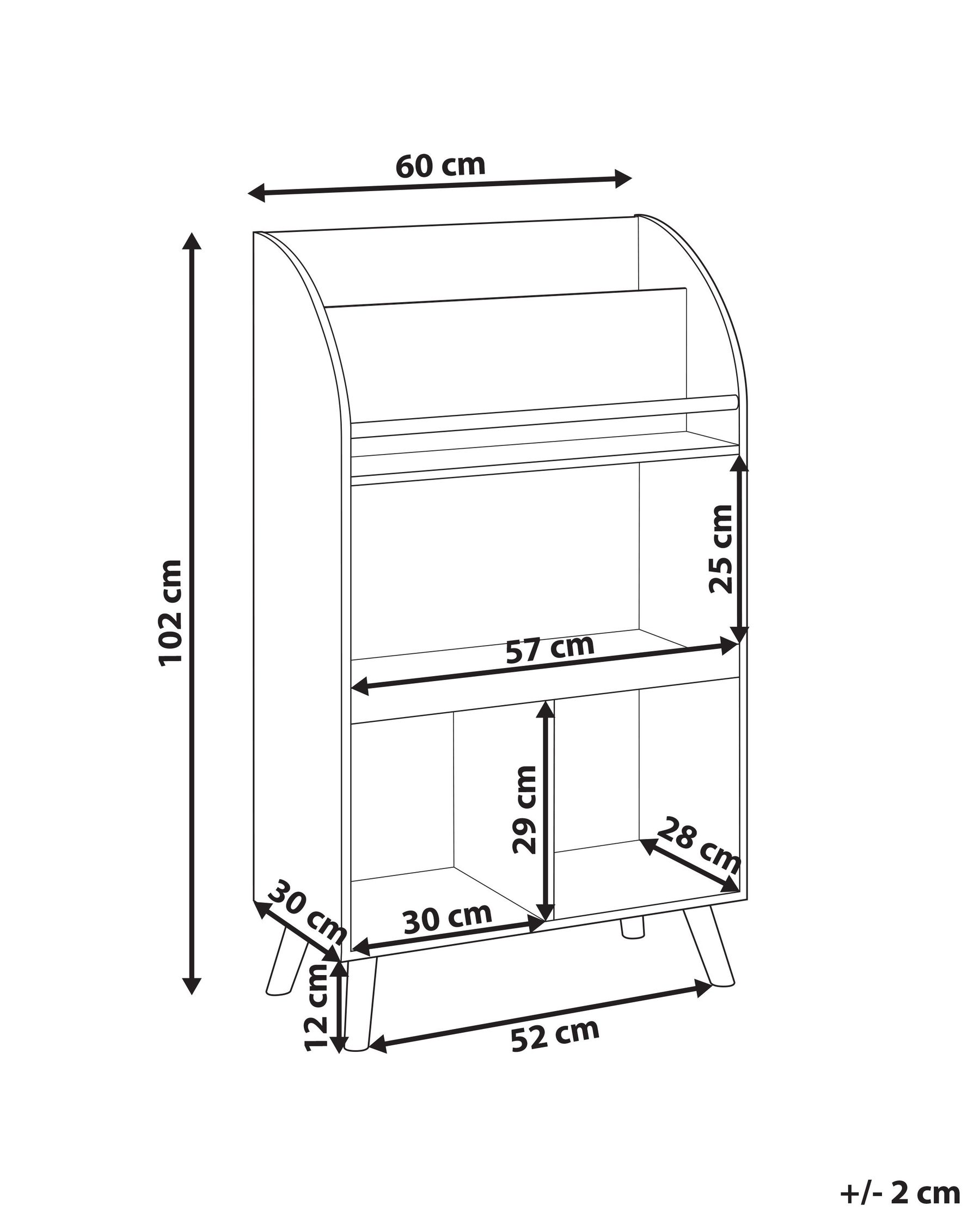 Kirjahylly 3 tasoa LILOET 102 cm Valkoinen_950035