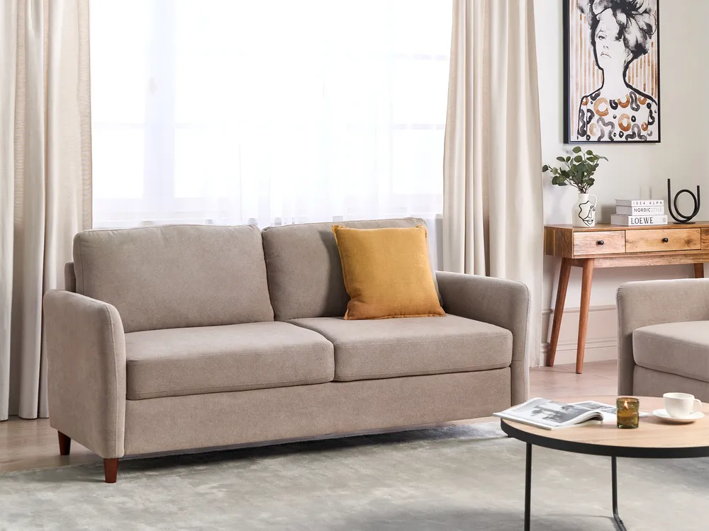Sofa 3 Seater MARE with Storage Fabric Taupe
