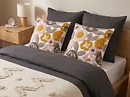 Set of 2 Decorative Cushions KANDIARO 45 x 45 cm Cotton Multicolour Floral Pattern_1178850
