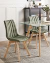 Set of 2 Dining Chairs CALGARY Fabric Dark Green