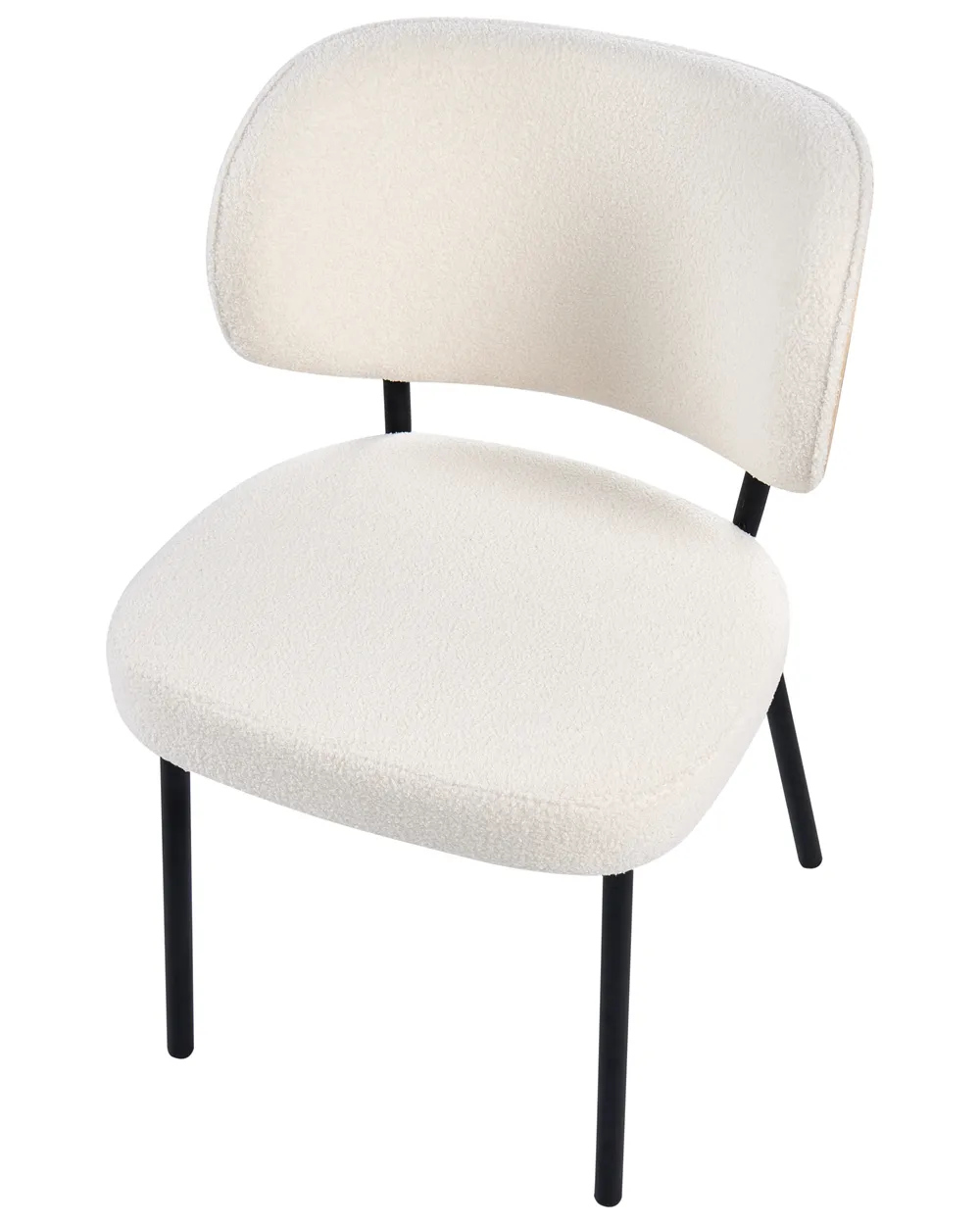 Set of 2 Dining Chairs WONDER Boucle Off-White_1058418