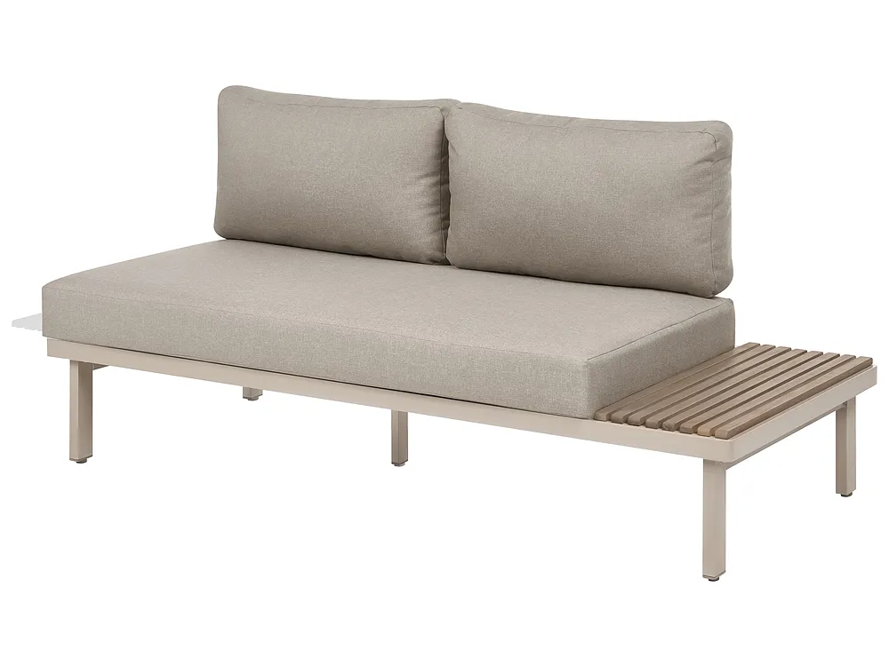 Trädgårdshörnsoffa med bord 5-sits FIVIZZANO Akaciaträ Beige_1159263