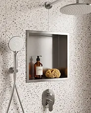 Upotettava suihkuhylly LED-valo ITAIPU Metalli Hopea_1134908