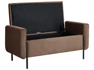 Upholstered Storage Bench LEWES Fabric Brown_1043647