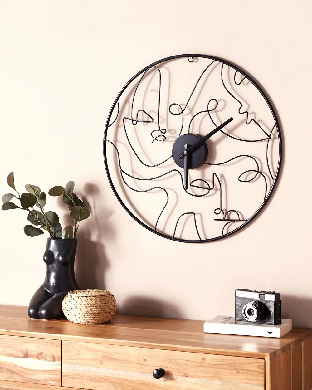 Wall Clock MENTON 50 cm Metal Black