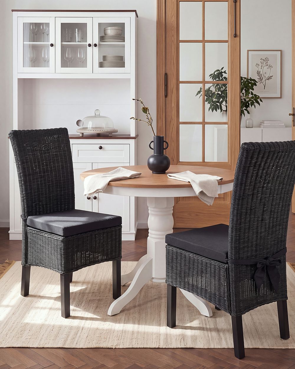 Set med 2 matstolar ANDES Rotting Svart
