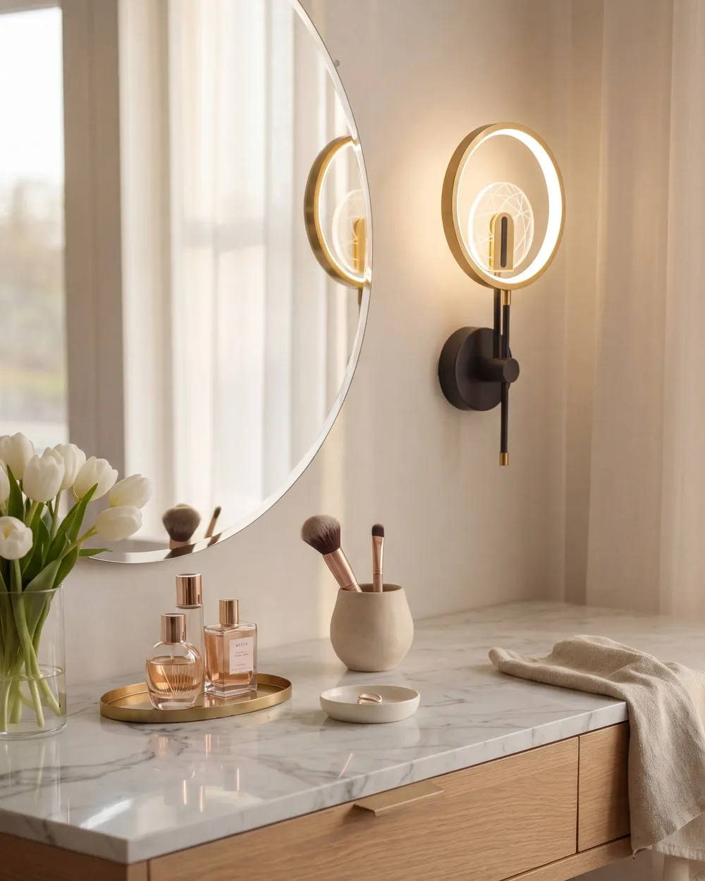 LED Wall Lamp SAMBRE Metal Gold Black