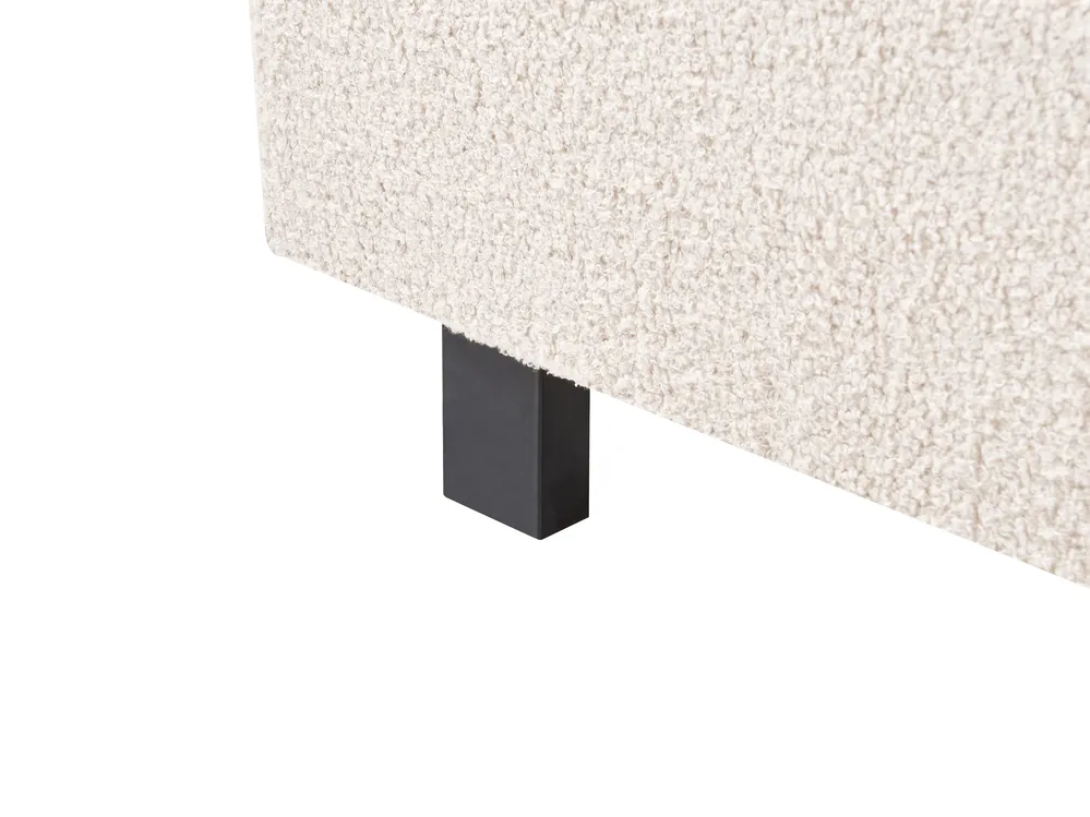 Säng med lamellram Bouclé ALBI 180 x 200 cm Off-White_981972