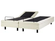 Adjustable Bed without Headboard Fabric DUKE II 180 x 200 cm (EU Super King) Beige_988281